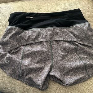 lululemon athletica Women's Black and Gray Athletic Shorts